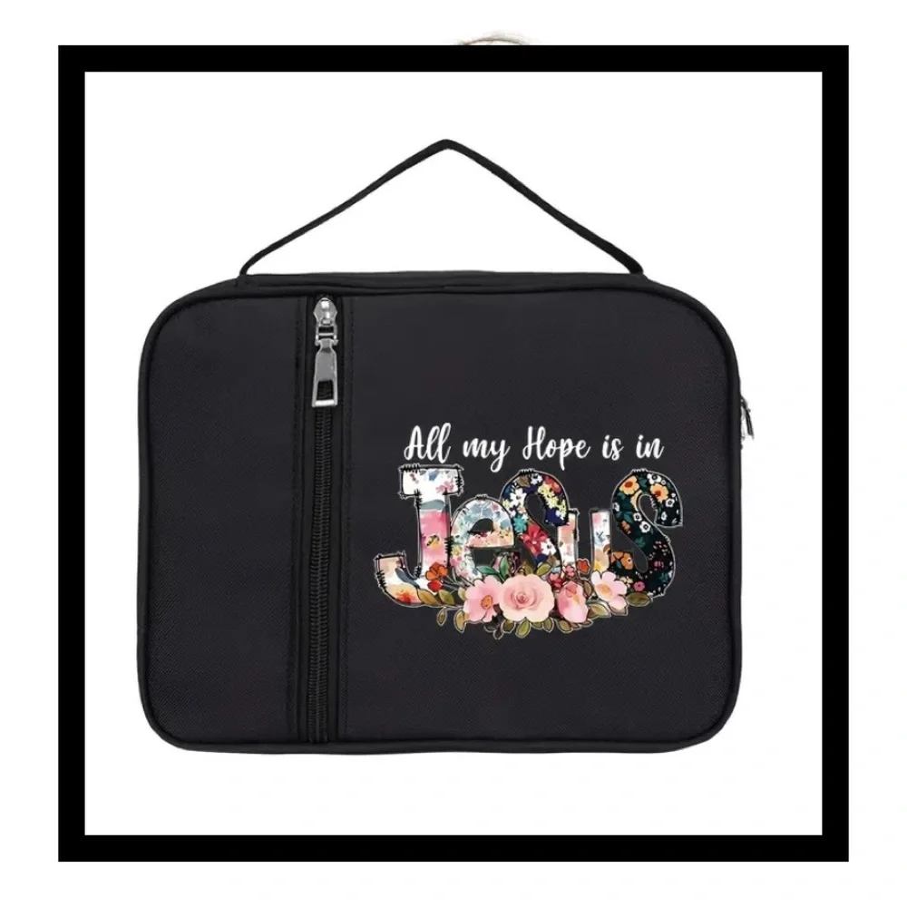 Black Floral Jesus Bible Cover